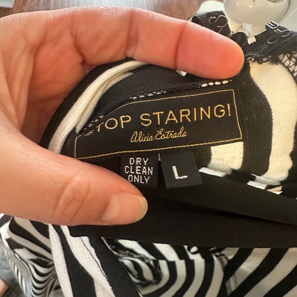 Stop Staring Vintage Barbie Style Stripe Dress Sz. L - Picture 4 of 5